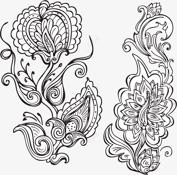 传统古典花纹花叶线描背景png免抠素材_新图网 https://ixintu.com 传统 传统底纹 古典 叶子 叶子线描 底纹 植物 背景设计 花瓣 花纹