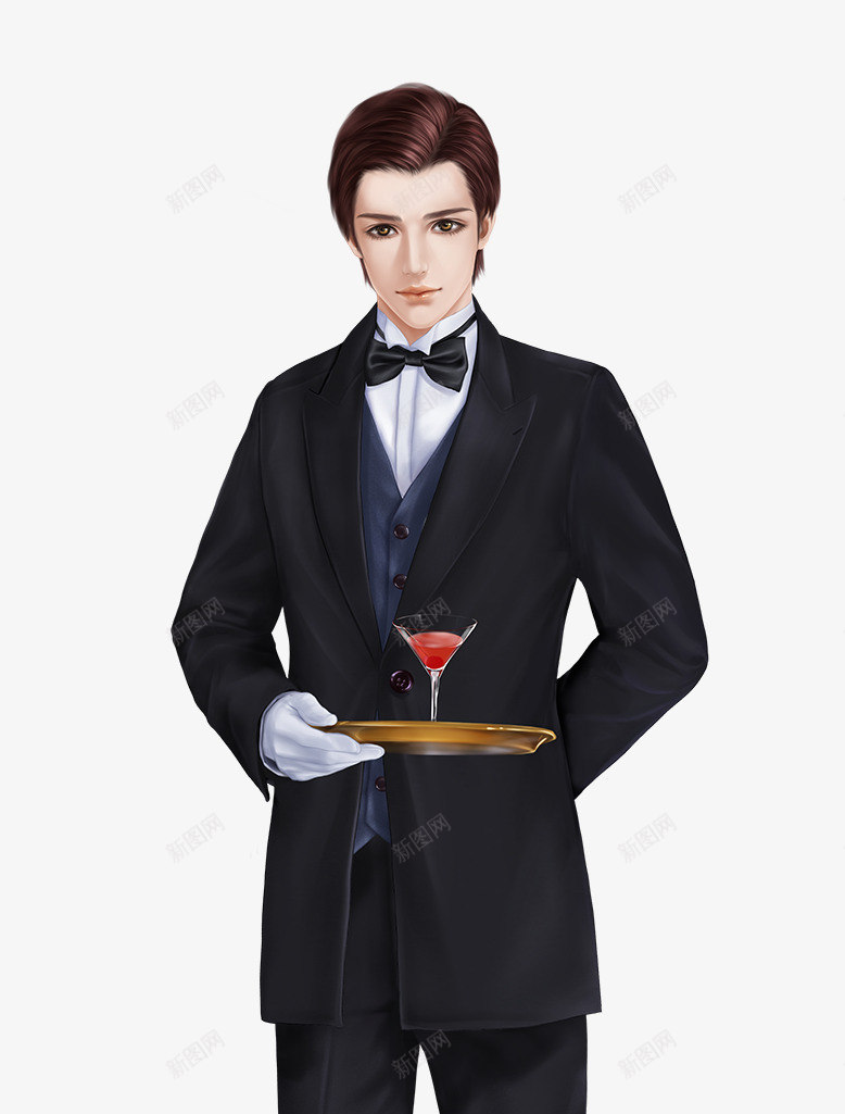 黑西装鸡尾酒男子png免抠素材_新图网 https://ixintu.com 男子 西装 鸡尾酒