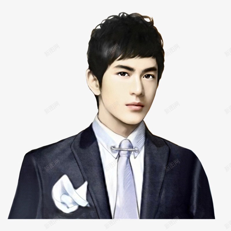 黑西装干练男子png免抠素材_新图网 https://ixintu.com 干练 男子 西装