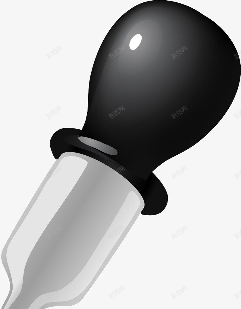 黑色玻璃滴管png免抠素材_新图网 https://ixintu.com 免抠PNG 卡通滴管 学习 学校 实验室 研究 科学 科技