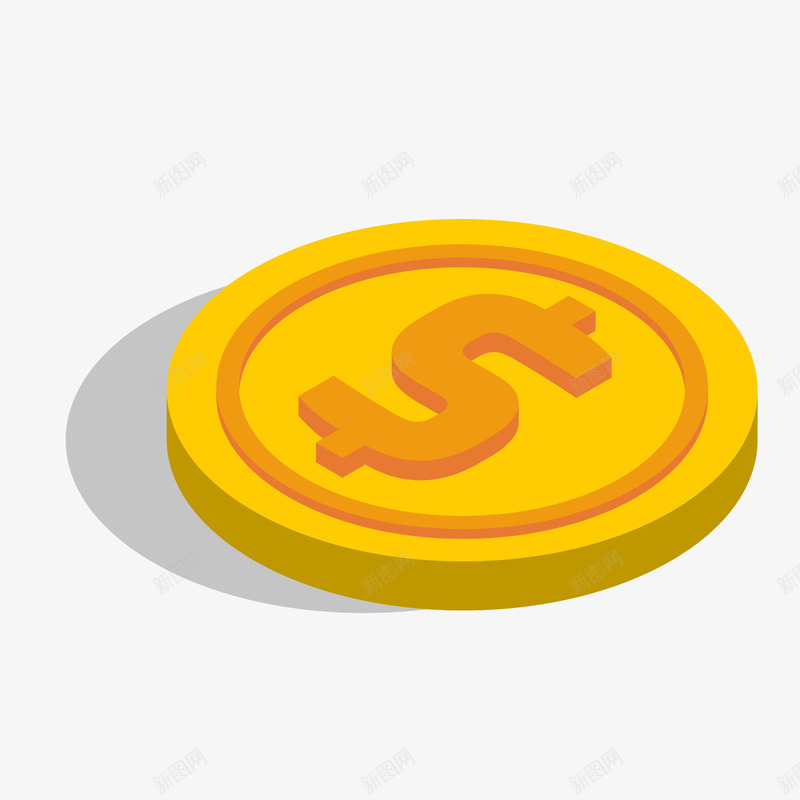 卡通立体的金币矢量图ai免抠素材_新图网 https://ixintu.com 利益 卡通 商业 商务 立体 金币 金融 金钱 矢量图