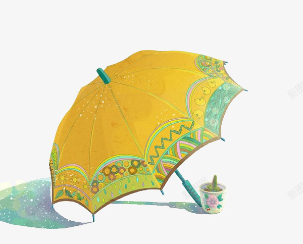 小清新唯美手绘雨伞png免抠素材_新图网 https://ixintu.com 唯美 小清新 手绘 雨伞