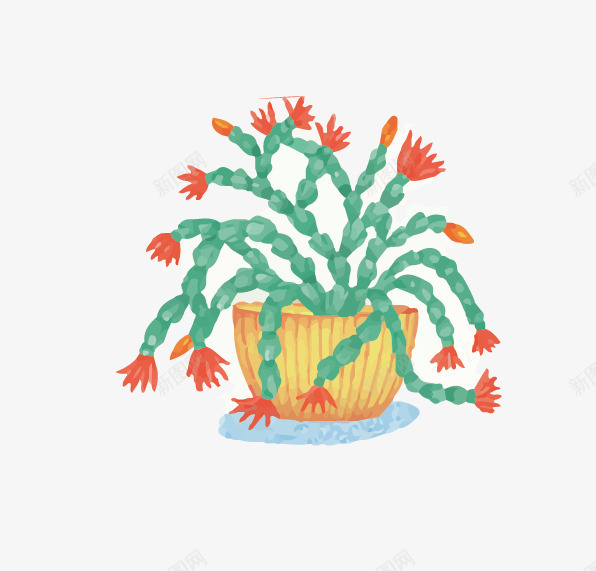 绿色开花可爱仙人掌png免抠素材_新图网 https://ixintu.com 仙人掌 帆布袋 开花 红色 绿色