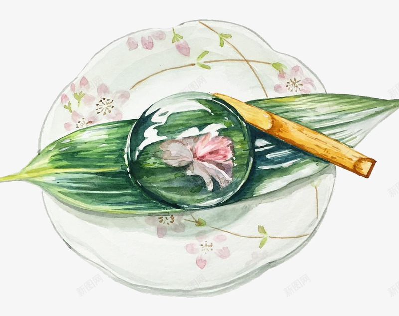 卡通手绘抹茶红豆png免抠素材_新图网 https://ixintu.com 创意 动漫动画 卡通 手绘 抹茶红豆 美食