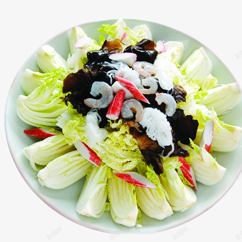葱油娃娃菜png免抠素材_新图网 https://ixintu.com 木耳 粉条 虾仁 蟹棒