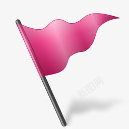 飘扬的粉红色旗帜图标图标