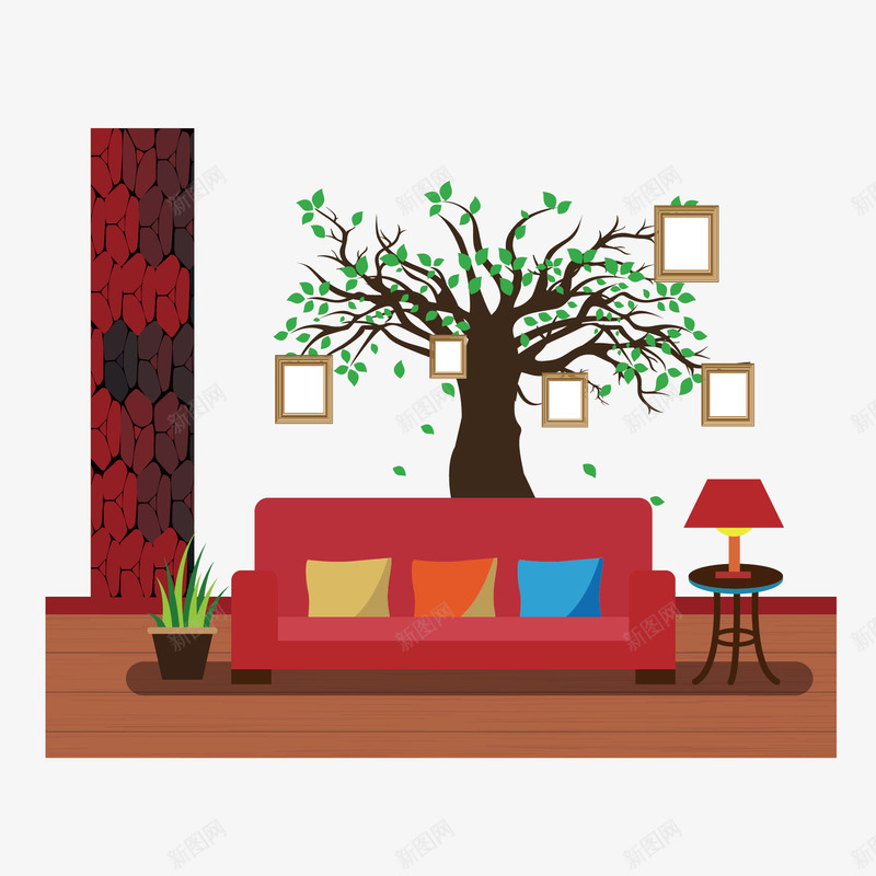 树和沙发矢量图eps免抠素材_新图网 https://ixintu.com png素材 树 沙发 矢量图