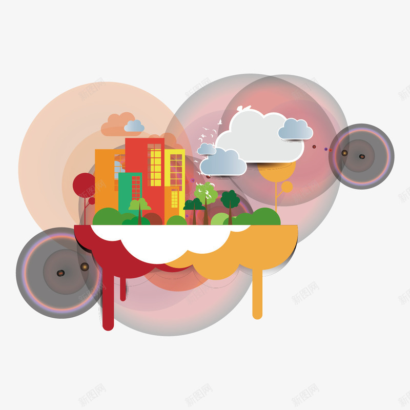 创意地产矢量图ai免抠素材_新图网 https://ixintu.com 地产 建筑 楼 矢量图