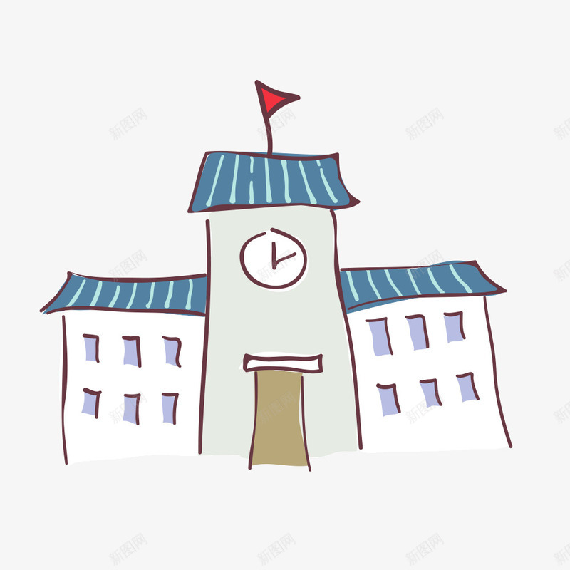 学校png免抠素材_新图网 https://ixintu.com 学校 建筑 时间 白色 素材 表
