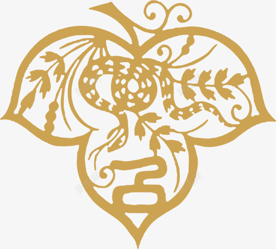 黄色经典花纹树叶造型png免抠素材_新图网 https://ixintu.com 树叶 经典 花纹 造型 黄色