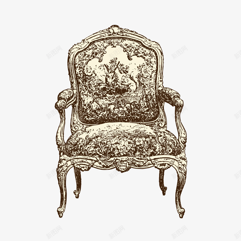 欧式复古家具png免抠素材_新图网 https://ixintu.com 其他 复古家具 家具家居 欧式家具 欧式花纹 沙发