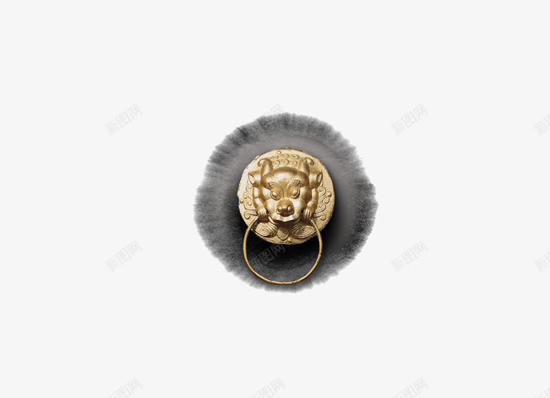 中国风装饰门鼻png免抠素材_新图网 https://ixintu.com 中国风 房地产 水墨 装饰 门鼻