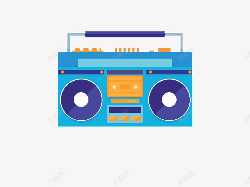 收音机png免抠素材_新图网 https://ixintu.com 卡通 收音机 数码 蓝色
