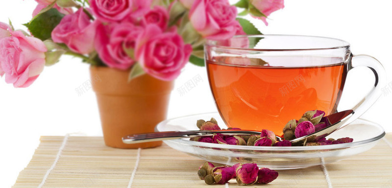 玫瑰茶鲜花png免抠素材_新图网 https://ixintu.com 玫瑰茶鲜花桌子