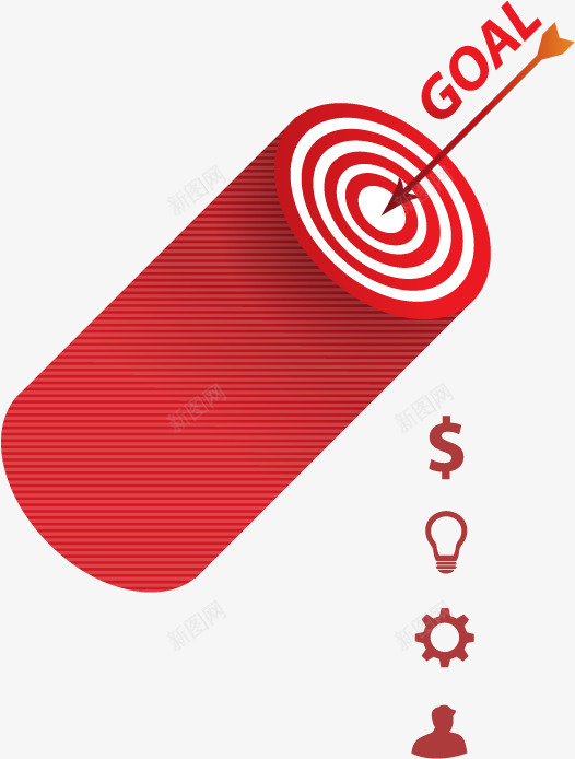 红色几何目标图表矢量图ai免抠素材_新图网 https://ixintu.com 几何体图表 分类 商务图表 射箭 标靶 步骤 矢量图 矢量素材 红色 靶子