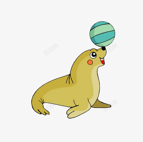可爱的海豚png免抠素材_新图网 https://ixintu.com 可爱的小海豚 头顶小球 棕色的小海豚 爱笑的小海豚