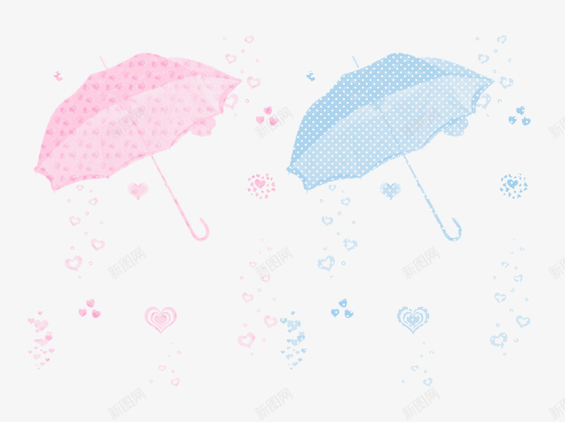 幻彩泡泡png免抠素材_新图网 https://ixintu.com 心形 气泡 粉蓝色 雨伞