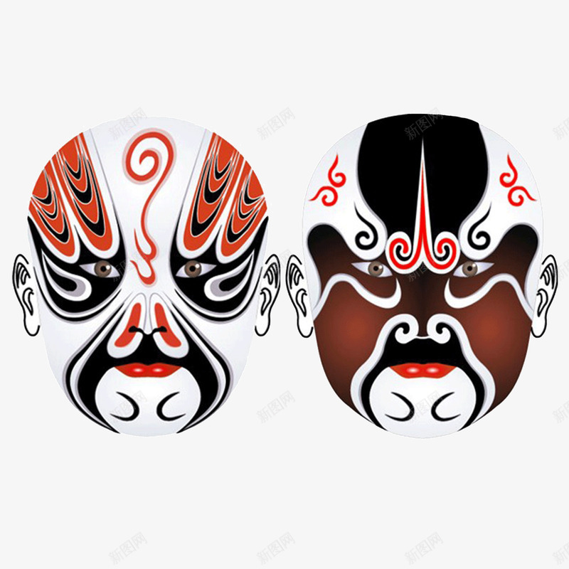 脸谱面具png免抠素材_新图网 https://ixintu.com 中国风 京剧 变脸 川剧 经典 脸谱 面具