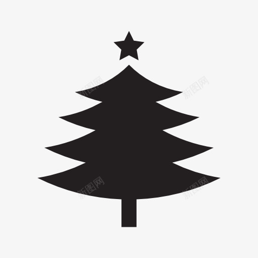 黑色卡通圣诞树造型图标png_新图网 https://ixintu.com 卡通 圣诞树 设计 造型 黑色