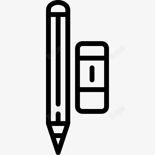 pencin和橡皮图标png_新图网 https://ixintu.com 书写 作家 办公材料 学校材料 擦除