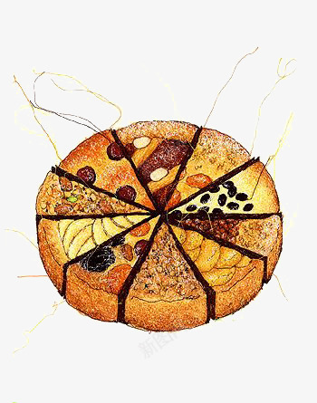 卡通拼接蛋糕png免抠素材_新图网 https://ixintu.com 卡通 手绘 拼接 插画 烘焙 甜品 美食 蛋糕