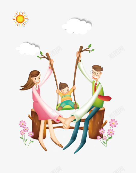 卡通幸福的一家人png免抠素材_新图网 https://ixintu.com 一家人 卡通 幸福