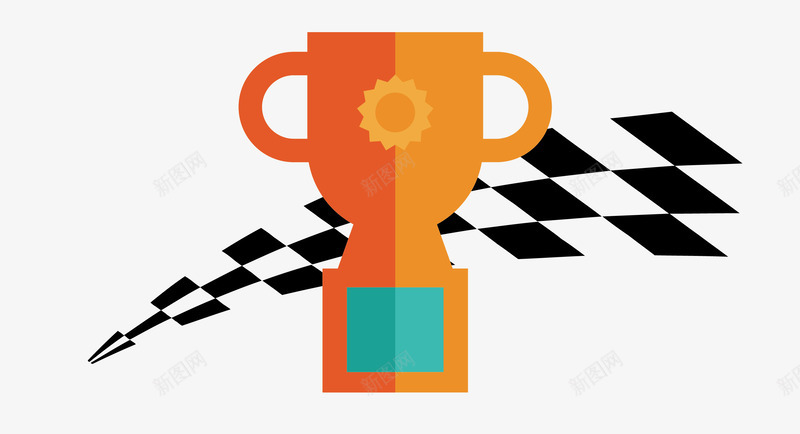 黄色赛车旗帜png免抠素材_新图网 https://ixintu.com 卡通 图案 旗帜 赛车 赛车旗帜