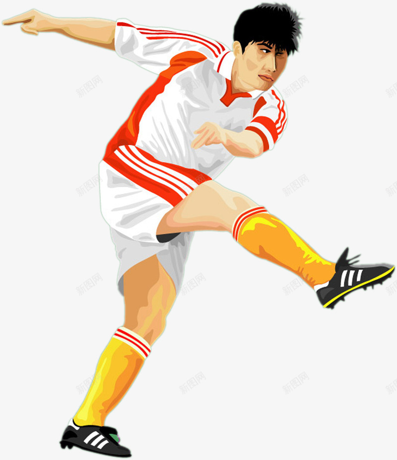 运动员png免抠素材_新图网 https://ixintu.com 卡通人物 足球员 踢足球 运动员