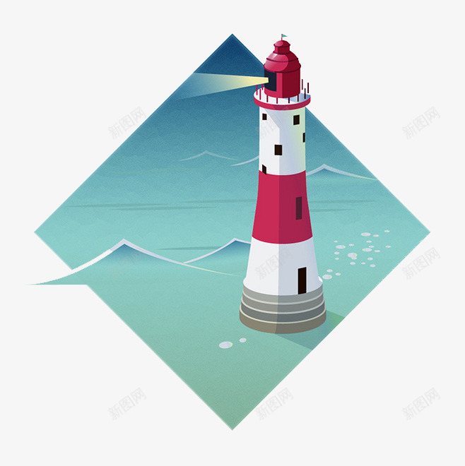 灯塔png免抠素材_新图网 https://ixintu.com 卡通灯塔 大海 方向 航海