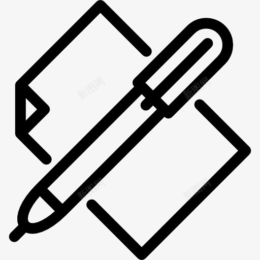 笔和纸图标png_新图网 https://ixintu.com 写 写作 办公材料 学校的材料 论文