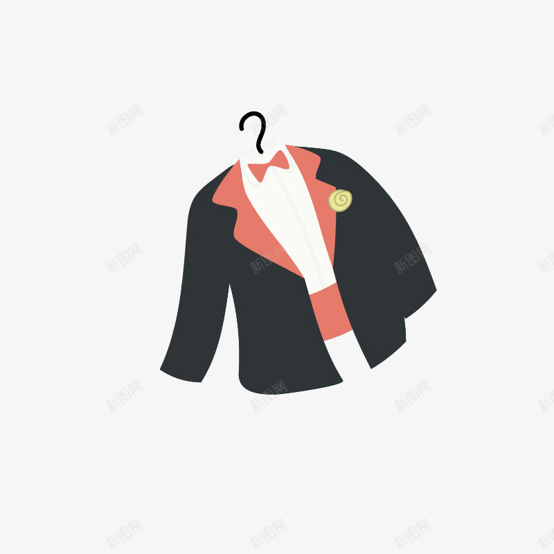 黑色伴郎西装矢量图ai免抠素材_新图网 https://ixintu.com 婚礼 手绘 礼服 黑色 矢量图