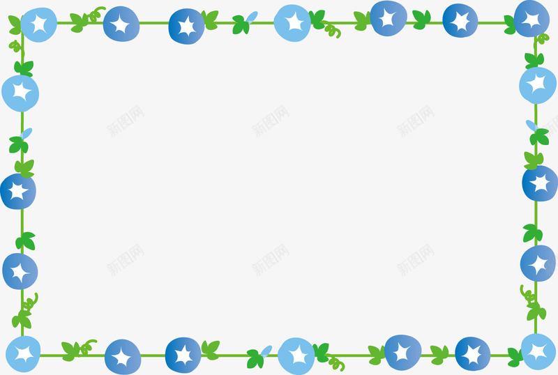 卡通清新喇叭花造型边框png免抠素材_新图网 https://ixintu.com 卡通 喇叭花 清新 边框 造型