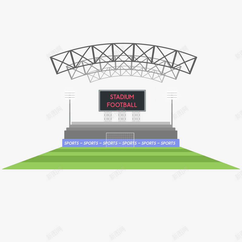 扁平化足球场png免抠素材_新图网 https://ixintu.com 扁平化 演唱会 足球场 运动