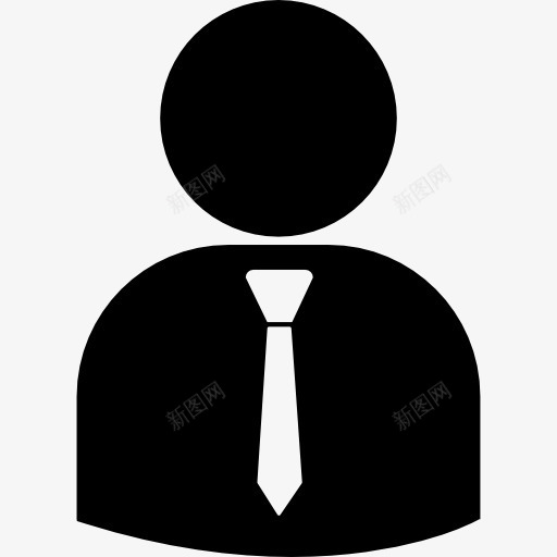 生意人的剪影图标png_新图网 https://ixintu.com 业务 生意人 西装和领带 领带 领带的人