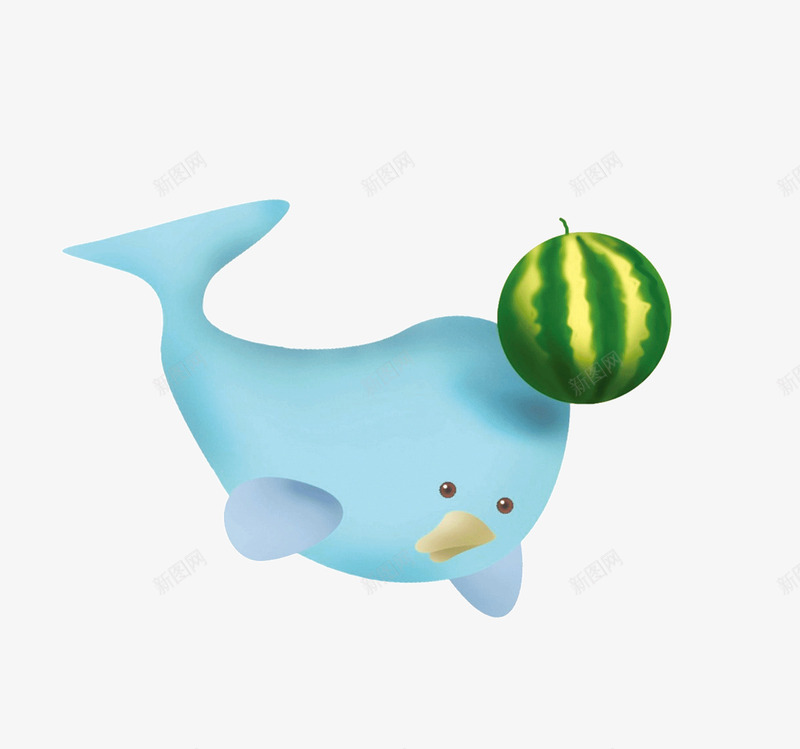 海豚玩球png免抠素材_新图网 https://ixintu.com 动物 卡通 手绘 海豚 生物