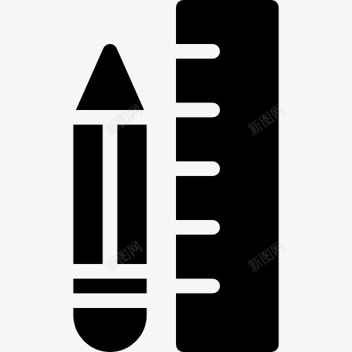 铅笔和尺子图标png_新图网 https://ixintu.com 写作 学校材料 尺子 绘画 设计 铅笔