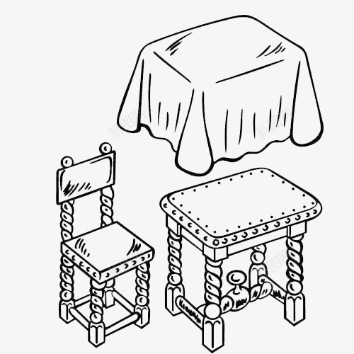 桌子家具简笔画图标png_新图网 https://ixintu.com 卡通 售票机 家具 手绘 桌椅 简笔画 简笔绘画 绘画