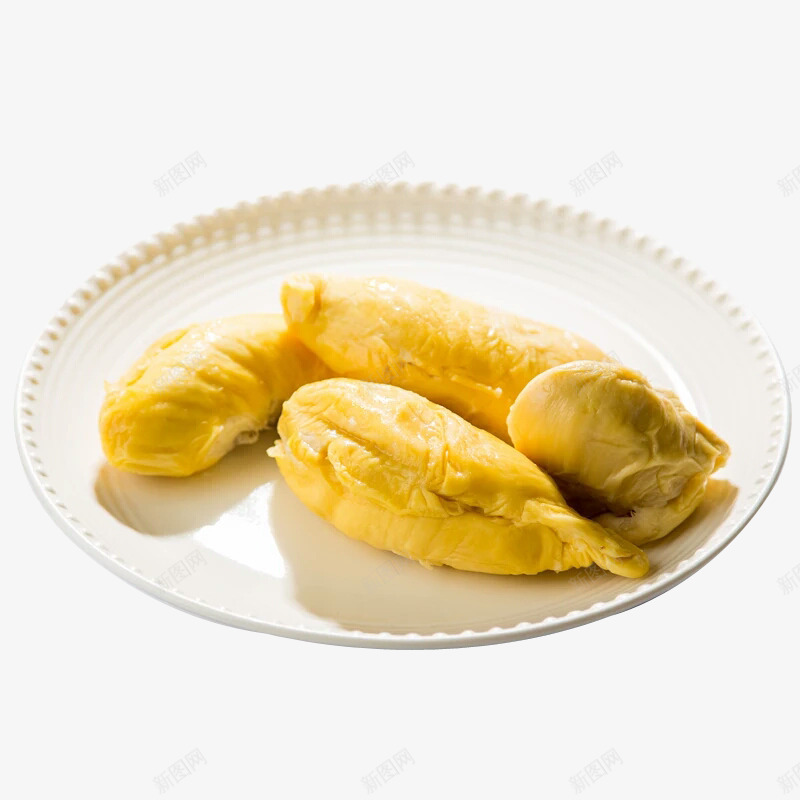 一盘榴莲果肉png免抠素材_新图网 https://ixintu.com 榴莲 甜品 盘子 美味水果 美食 黄色果肉