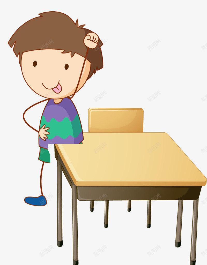 卡通人物小朋友png免抠素材_新图网 https://ixintu.com 举拳 人物 免抠PNG 卡通 小朋友 桌子 运动