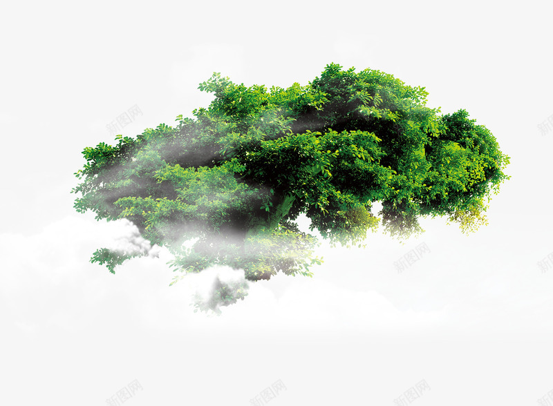 地产元素png免抠素材_新图网 https://ixintu.com 云雾缭绕 仙气 绿色植物