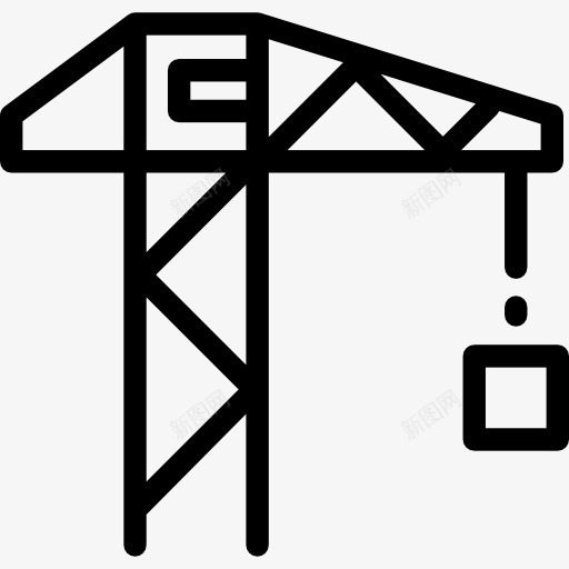 鹤图标png_新图网 https://ixintu.com 升降机 房地产 施工 起重机 钩