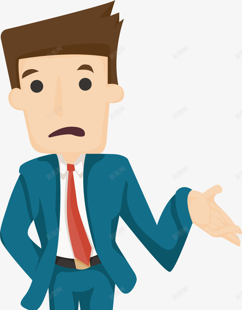 职场男人人物插画png免抠素材_新图网 https://ixintu.com 人物插画 帅气男人 摊手 职场人物 职场男人 西装革履