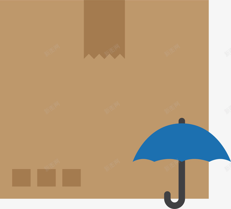 纸箱防潮装饰图标png_新图网 https://ixintu.com 卡通装饰 扁平化 矢量图案 纸箱防潮 装饰图 雨伞