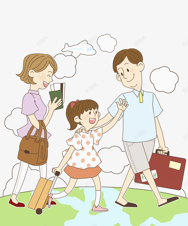 全家旅游去png免抠素材_新图网 https://ixintu.com 全家 和睦 幸福 旅游 欢快