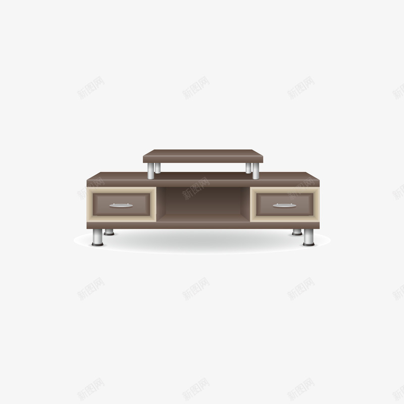 咖啡色的带抽屉的桌子png免抠素材_新图网 https://ixintu.com 咖啡色 咖啡色家具 家具 抽屉 日用 桌子