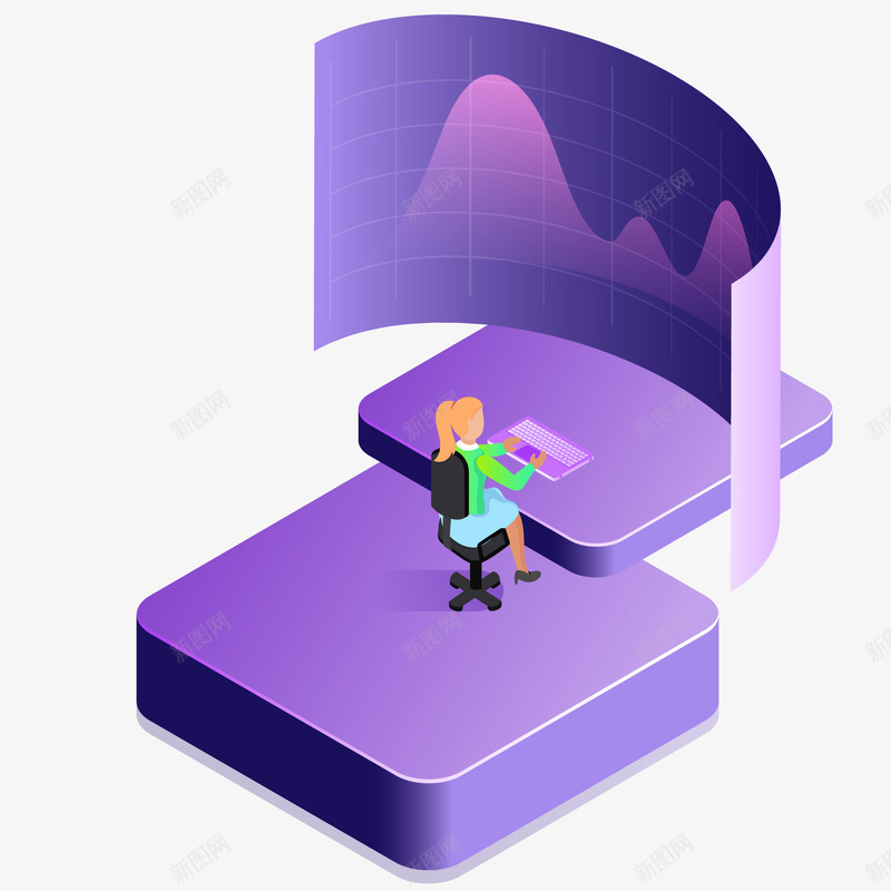 科技化办公的人物矢量图ai免抠素材_新图网 https://ixintu.com PPT 上班 人物设计 商业 商务 科技 矢量图