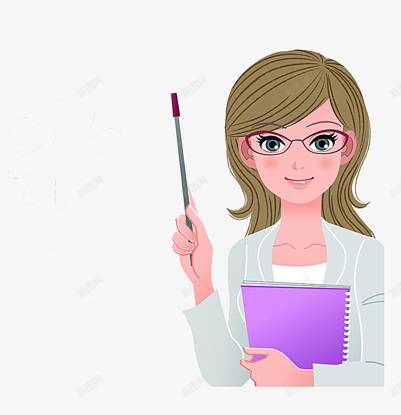 戴眼镜的女经纪人png免抠素材_新图网 https://ixintu.com 眼镜 经纪人 西装 讲课 长发