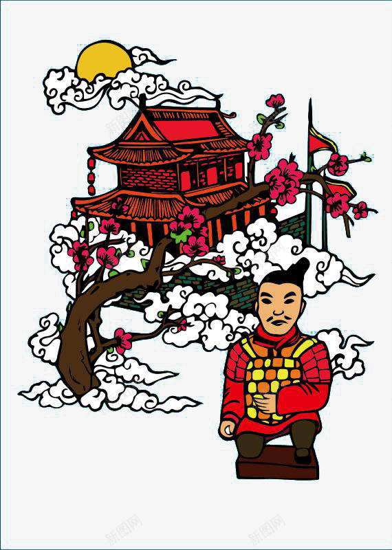 卡通兵马俑插画png免抠素材_新图网 https://ixintu.com 免抠 卡通兵马俑 商业 插画 素材 设计