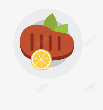 美味西餐矢量图eps免抠素材_新图网 https://ixintu.com 扁平化 牛排 盘子 西餐 食物 矢量图