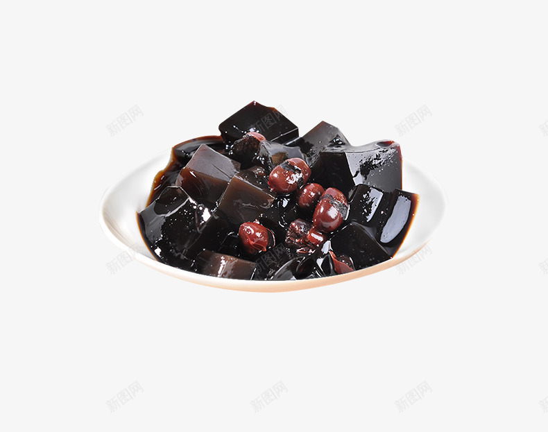 红豆龟苓膏甜品png免抠素材_新图网 https://ixintu.com 爽口龟苓膏 香甜红豆 黑色龟苓膏 龟苓膏